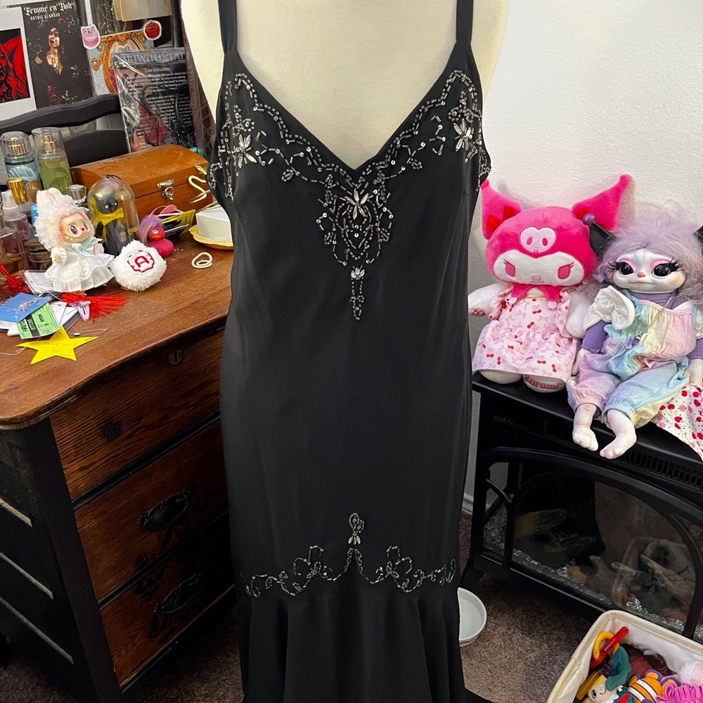 Elegant Black Embellished Dress